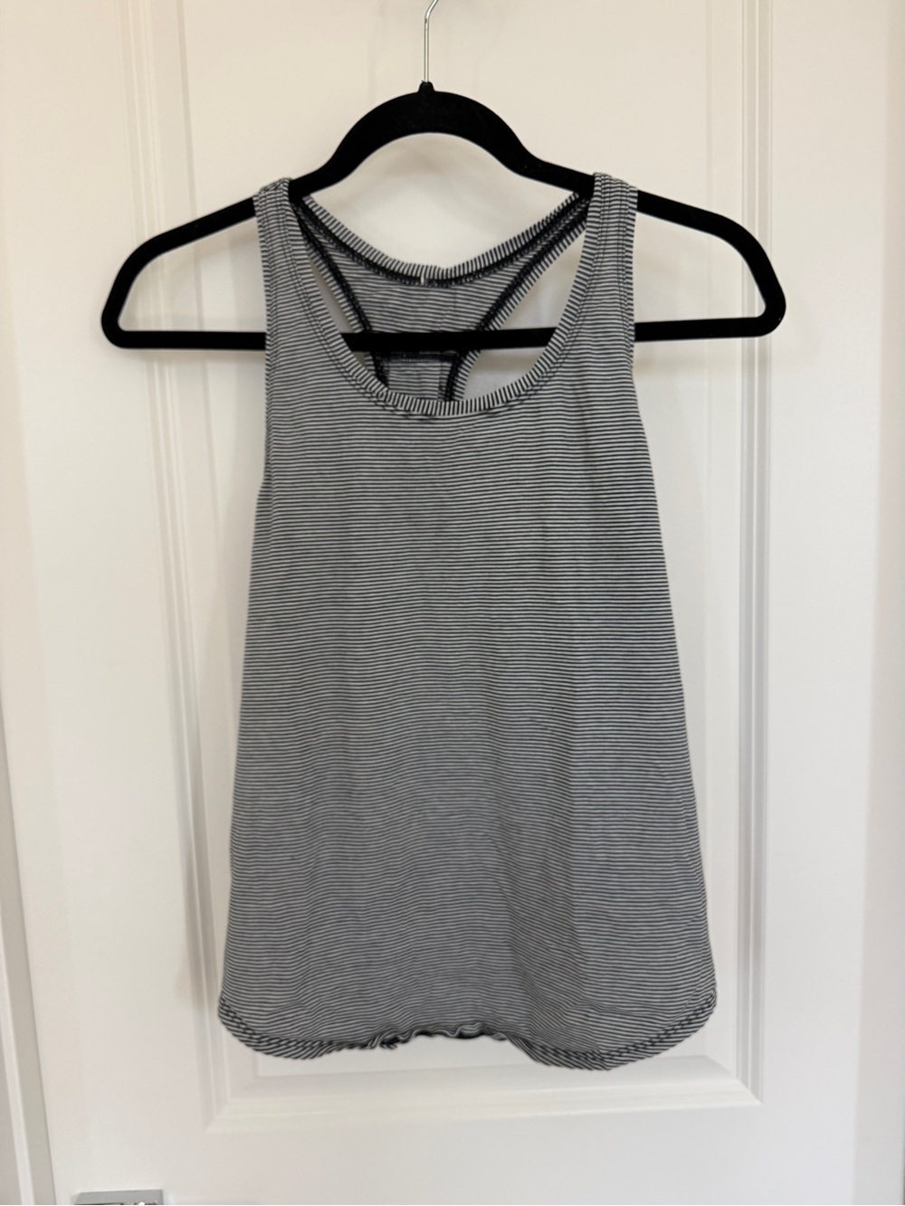 lululemon athletica Black & White Microstripe Racerback Tank